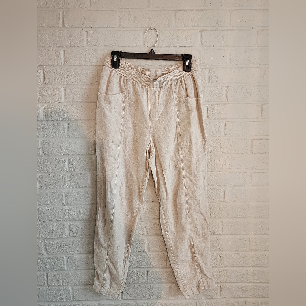 Cream linen pants